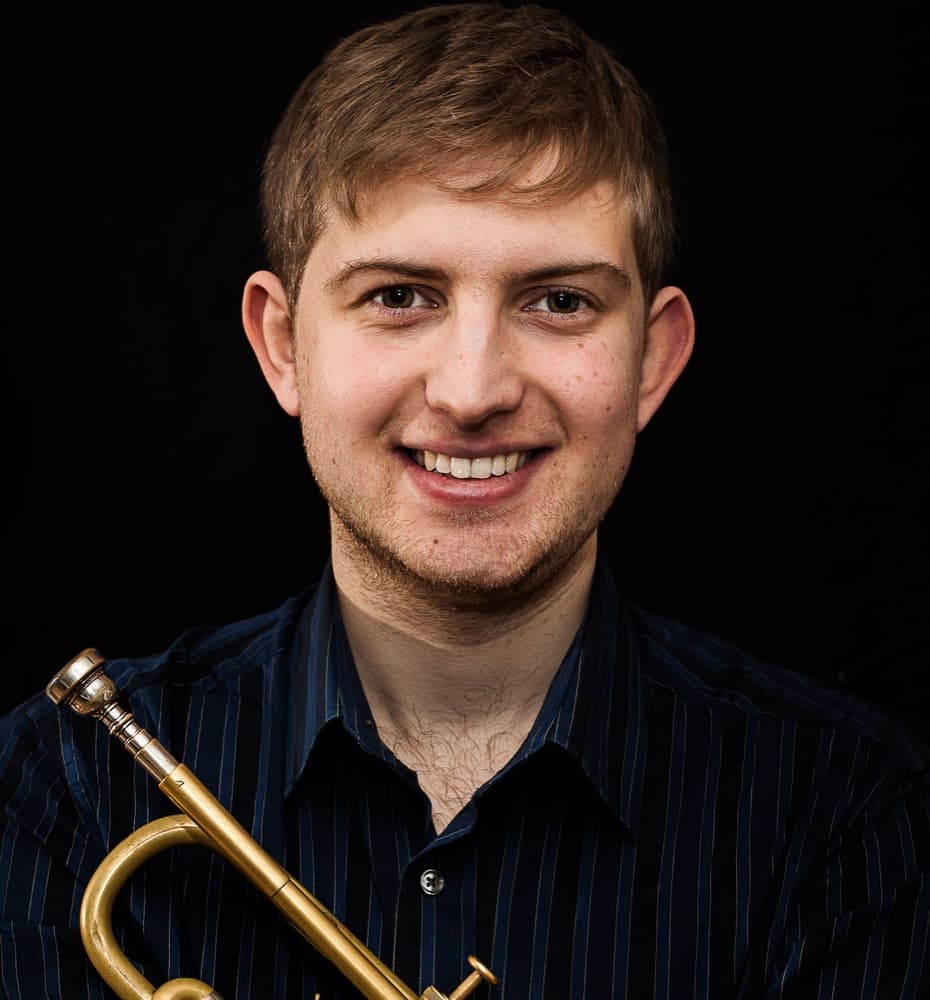 Henry Armburg Jennings holding a trumpet